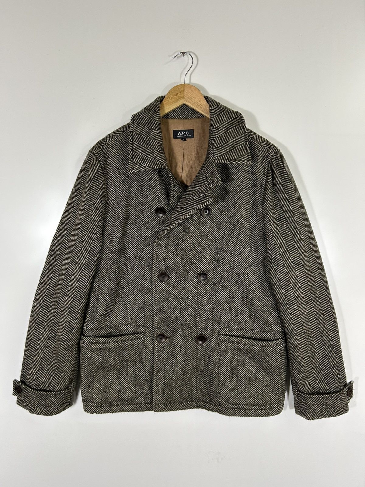 A.P.C. A.P.C. x Robert Noble Wool Herringbone Vintage Tweed Jacket Size US M / EU 48-50 / 2 - 2 Thumbnail
