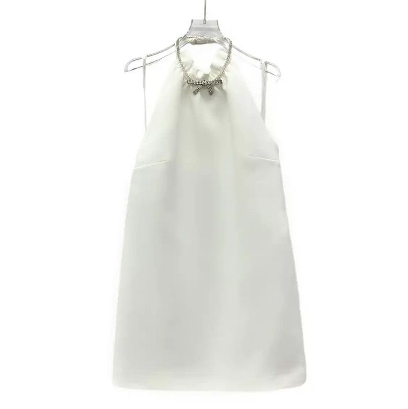 Miu Miu Miu Miu White Triacetate Women's Dress 0089 Size ONE SIZE - 1 Thumbnail