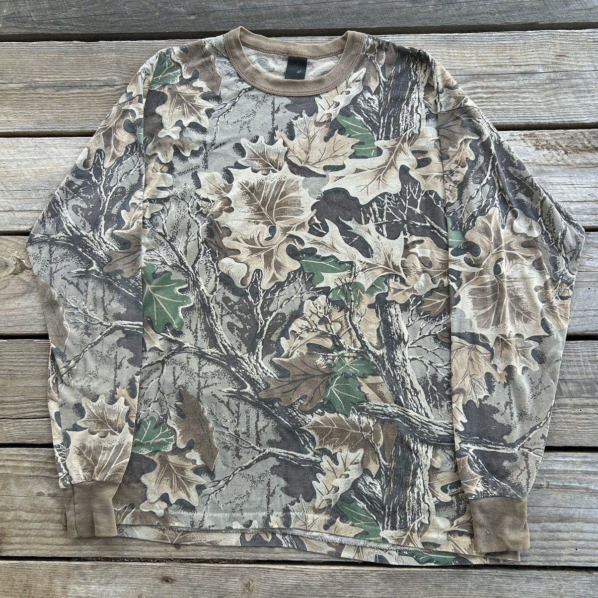 Realtree × Vintage Crazy Vintage 90s Advantage Tree Camo Long Sleeve T Shirt Size US XL / EU 56 / 4 - 1 Thumbnail