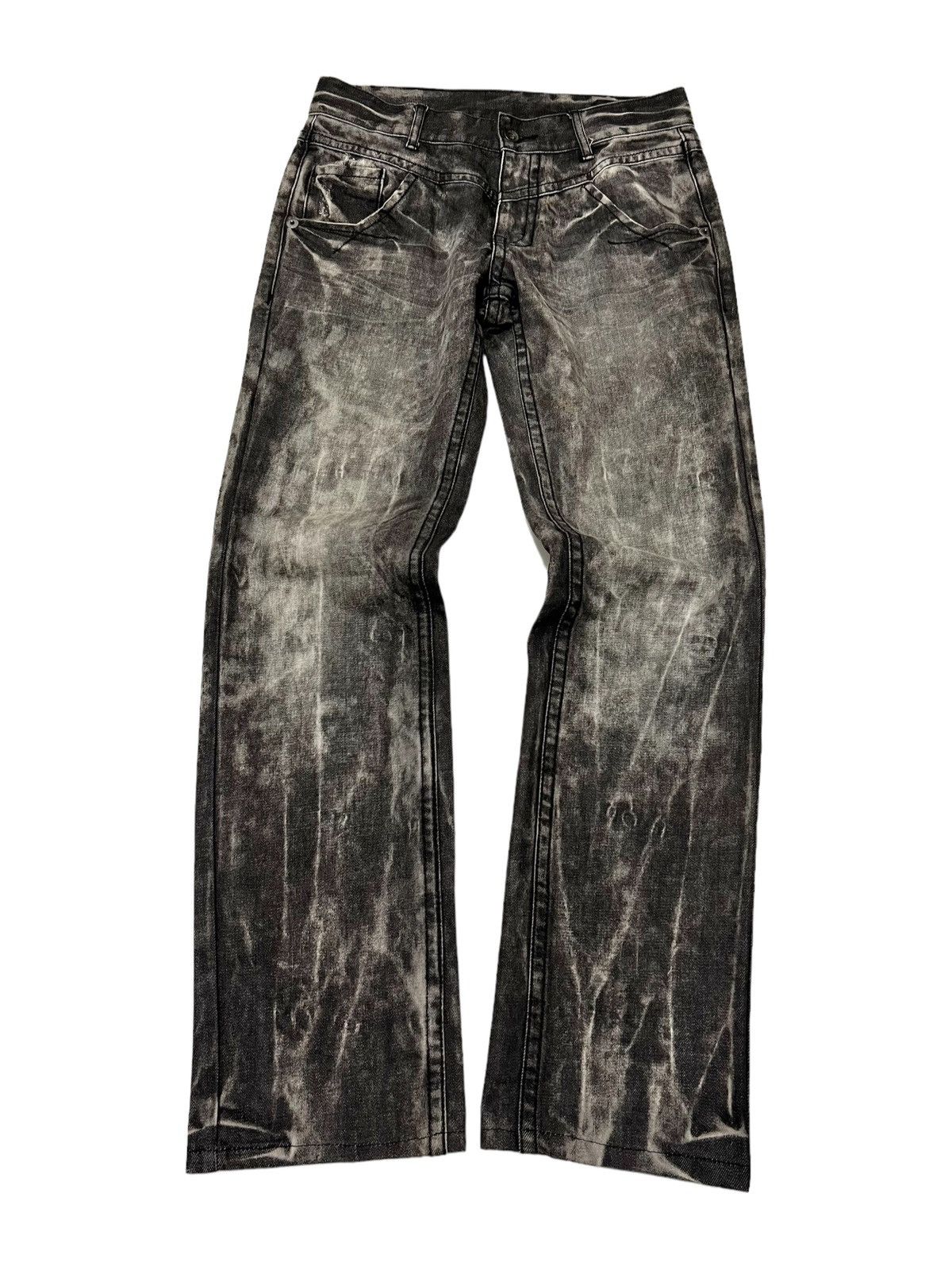 image of If Six Was Nine x Le Grande Bleu L G B Semantic Design Acid Wash Jeans in Acid Grey, Men's (Size 29