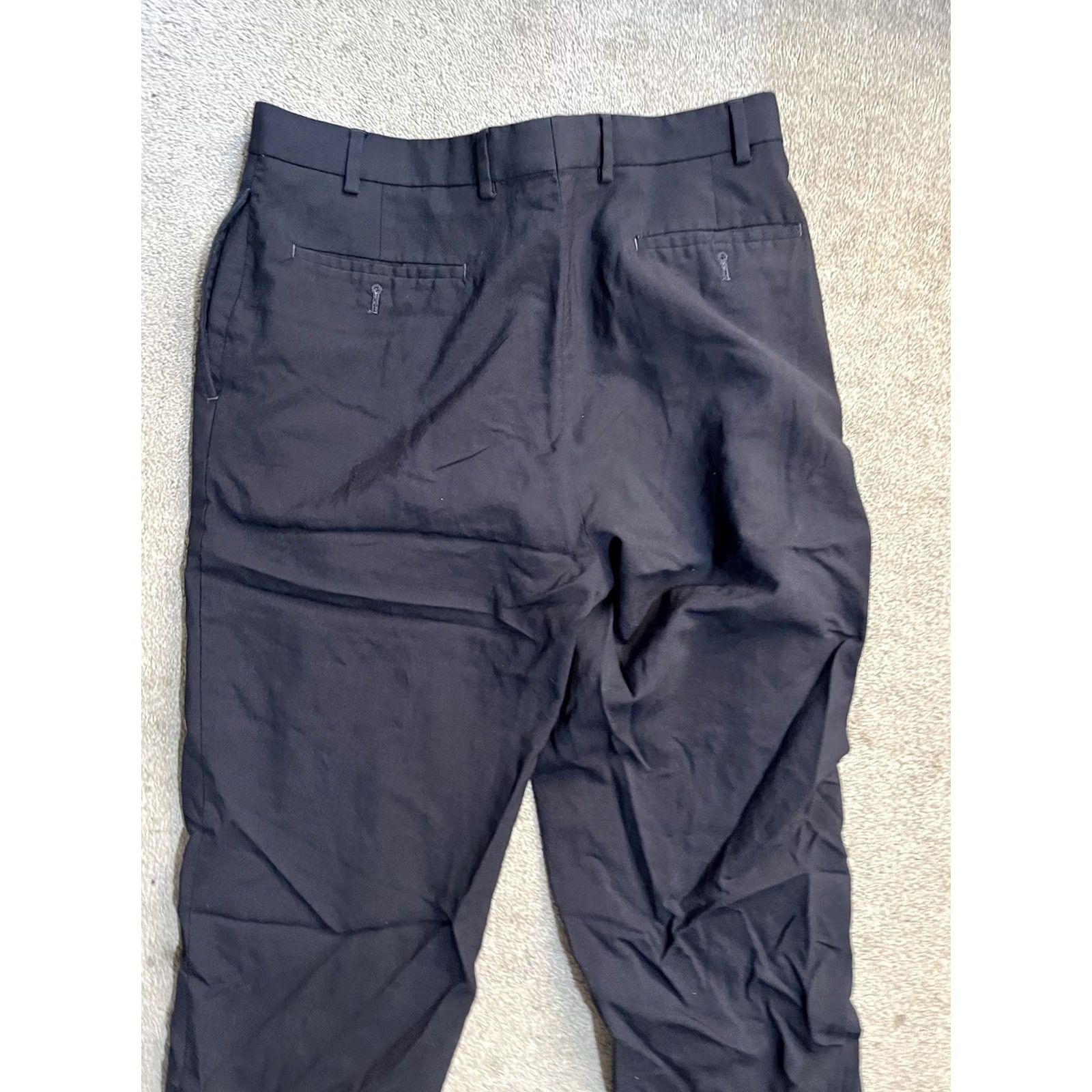 Ralph Lauren VINTAGE Lauren Ralph Lauren Flat Front Pants Comfort Navy Blue Men’s 36x32 Size US 36 / EU 52 - 4 Thumbnail