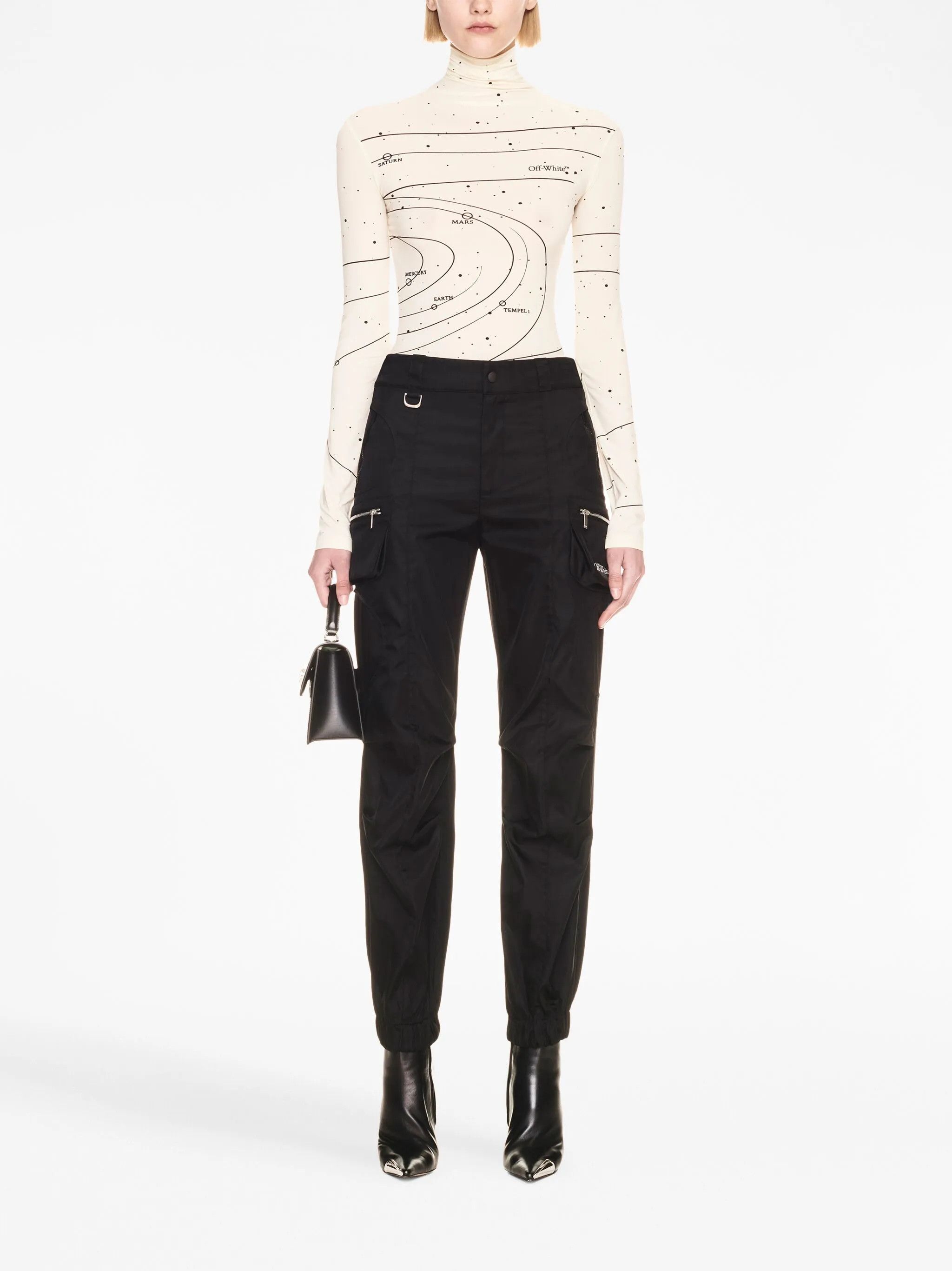 Off-White o1gr1nt0425 Book Nyl Round Cargo Pant in Black Size 25" / US 0 / IT 36 - 2 Thumbnail