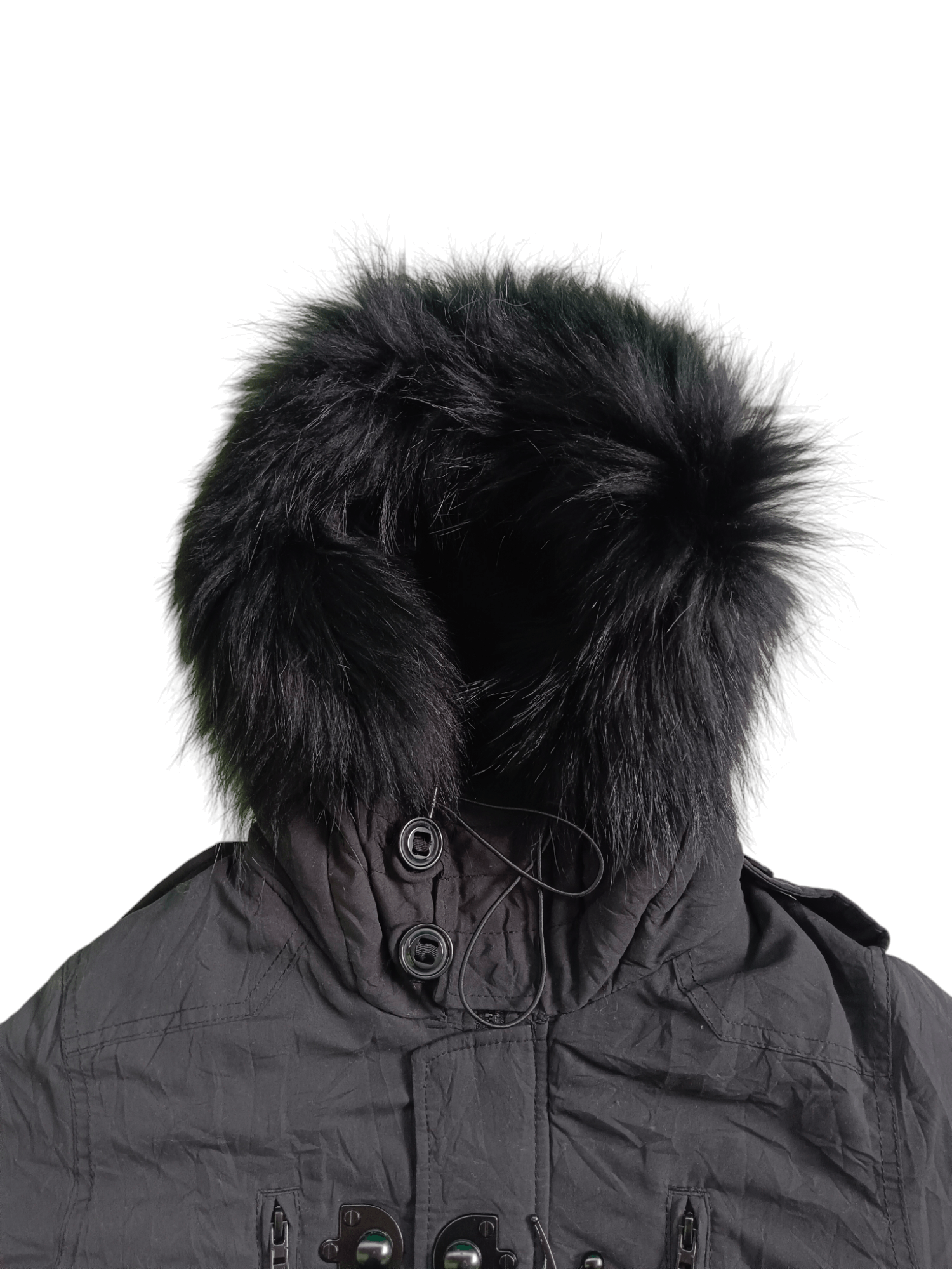 Vintage Y2k SLY Raccoon Fur Jacket LGB Punk Style