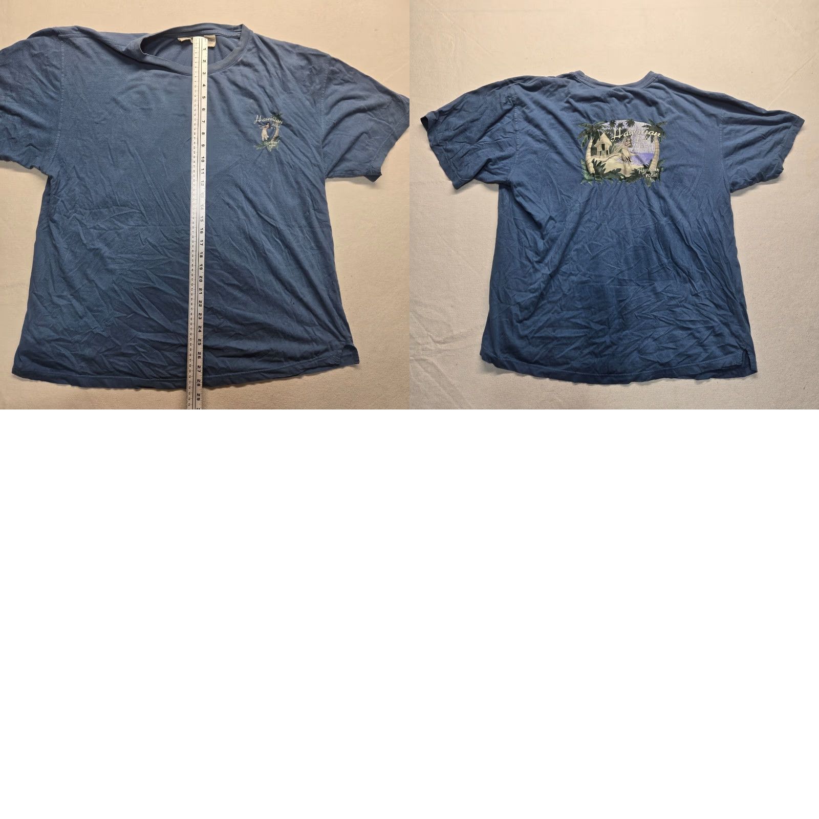 Anvil VINTAGE Hawaiian Tropic Cafe Blue T-Shirt Adult XL Extra Large Hawaiian Beach Sun 80s 90s Mens Shirt Size US XL / EU 56 / 4 - 8 Thumbnail