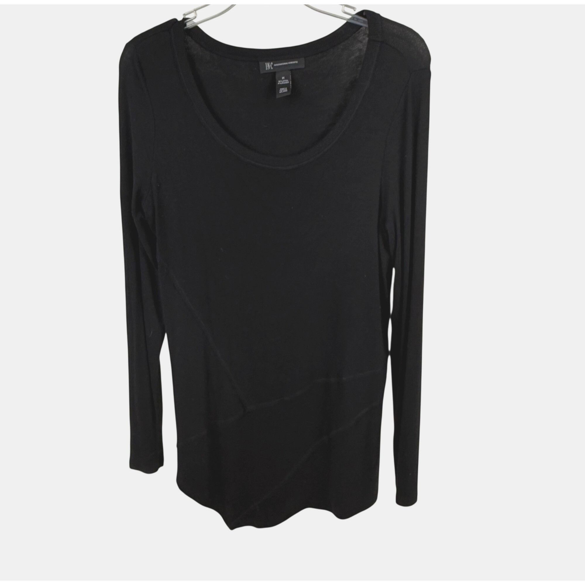 Other INC International Concepts Women's Black Long-Sleeve Top Asy Size M / US 6-8 / IT 42-44 - 1 Thumbnail