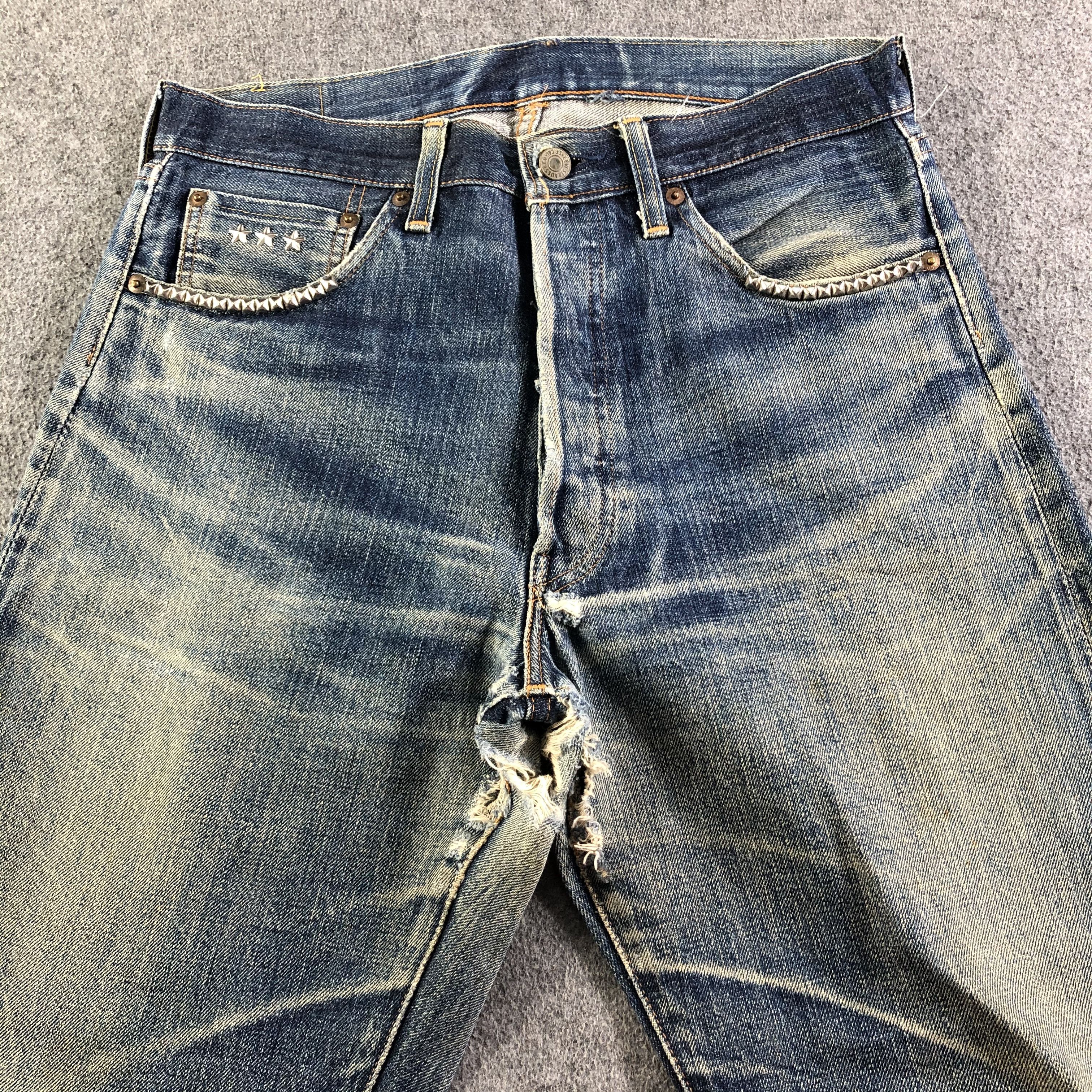 Levi's Vintage Distressed Levis 501 Jeans-J3694 Size US 32 / EU 48 - 3 Thumbnail
