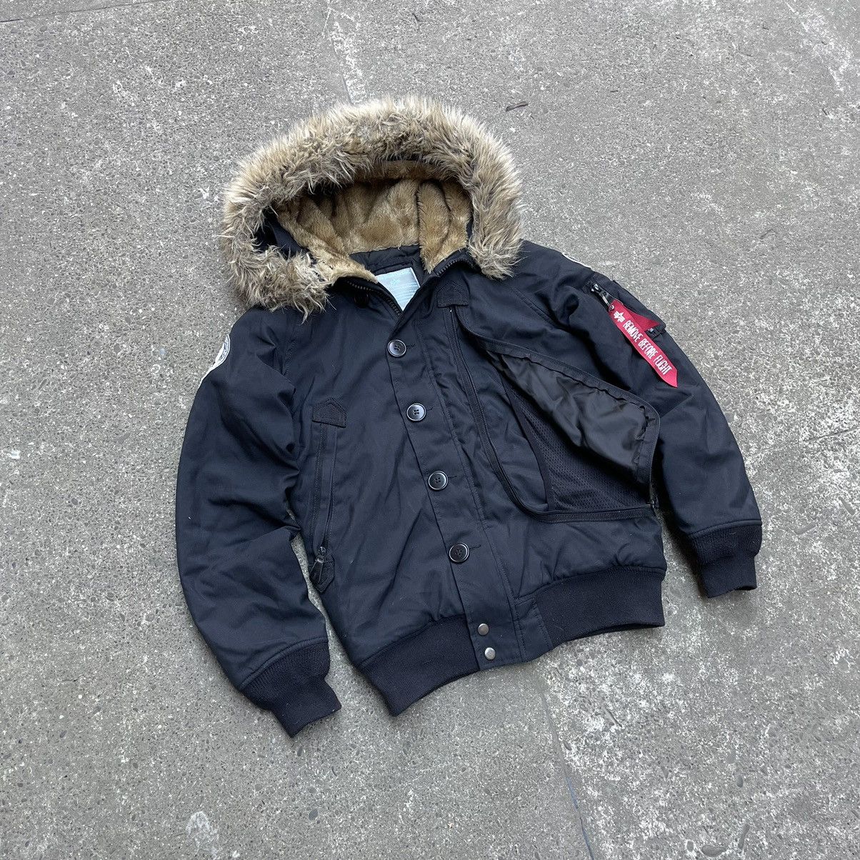 Alpha Industries × If Six Was Nine Vintage Alpha Industries Faux Fur Hood Bomber Jacket Alaska Size US M / EU 48-50 / 2 - 6 Thumbnail