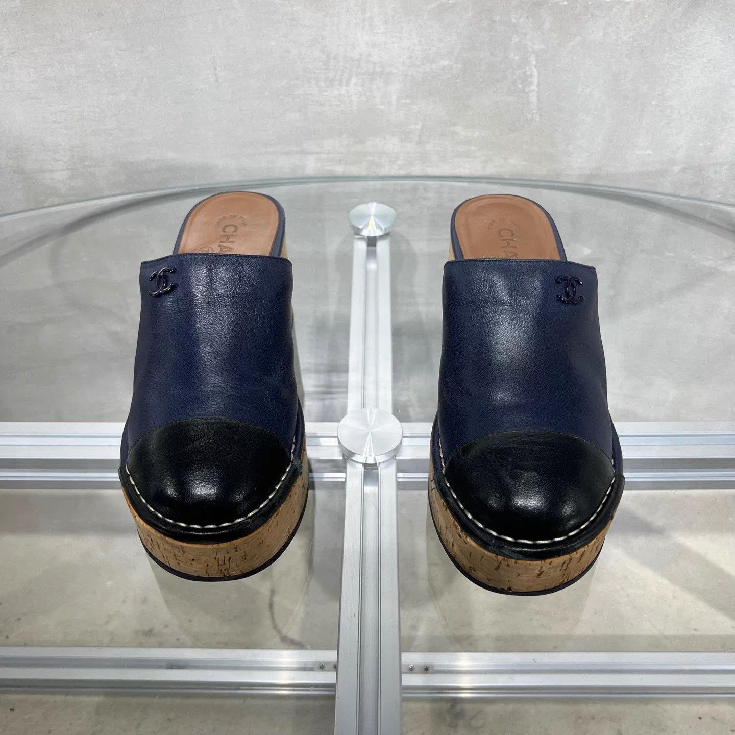 Chanel Chanel blue thick sole sandals EU 37.5 Size US 6.5 / IT 36.5 - 1 Thumbnail