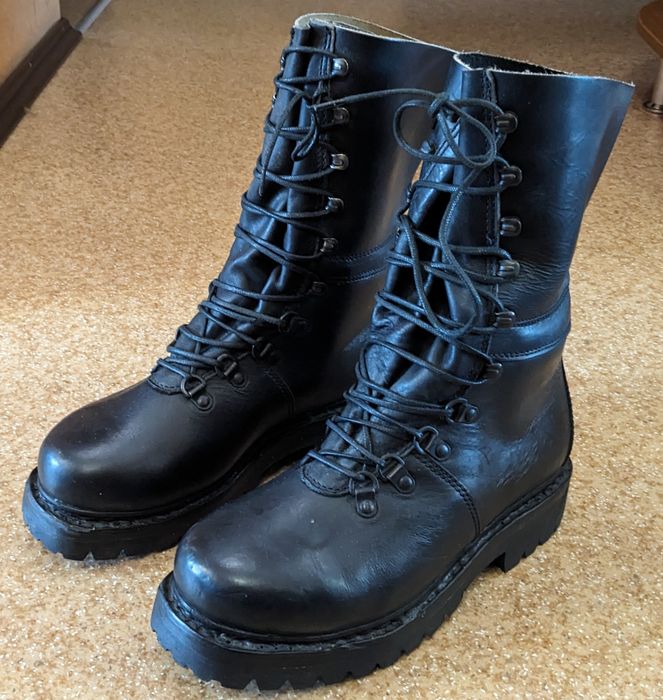 Vintage Vintage 80s Austrian Black Military Boots Size 8 41 | Grailed