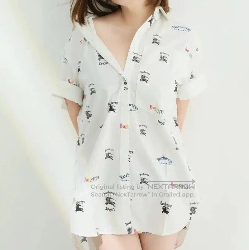 Burberry Burberry White Cotton Short Sleeve Shirt. Size US L / EU 52-54 / 3 - 9 Thumbnail