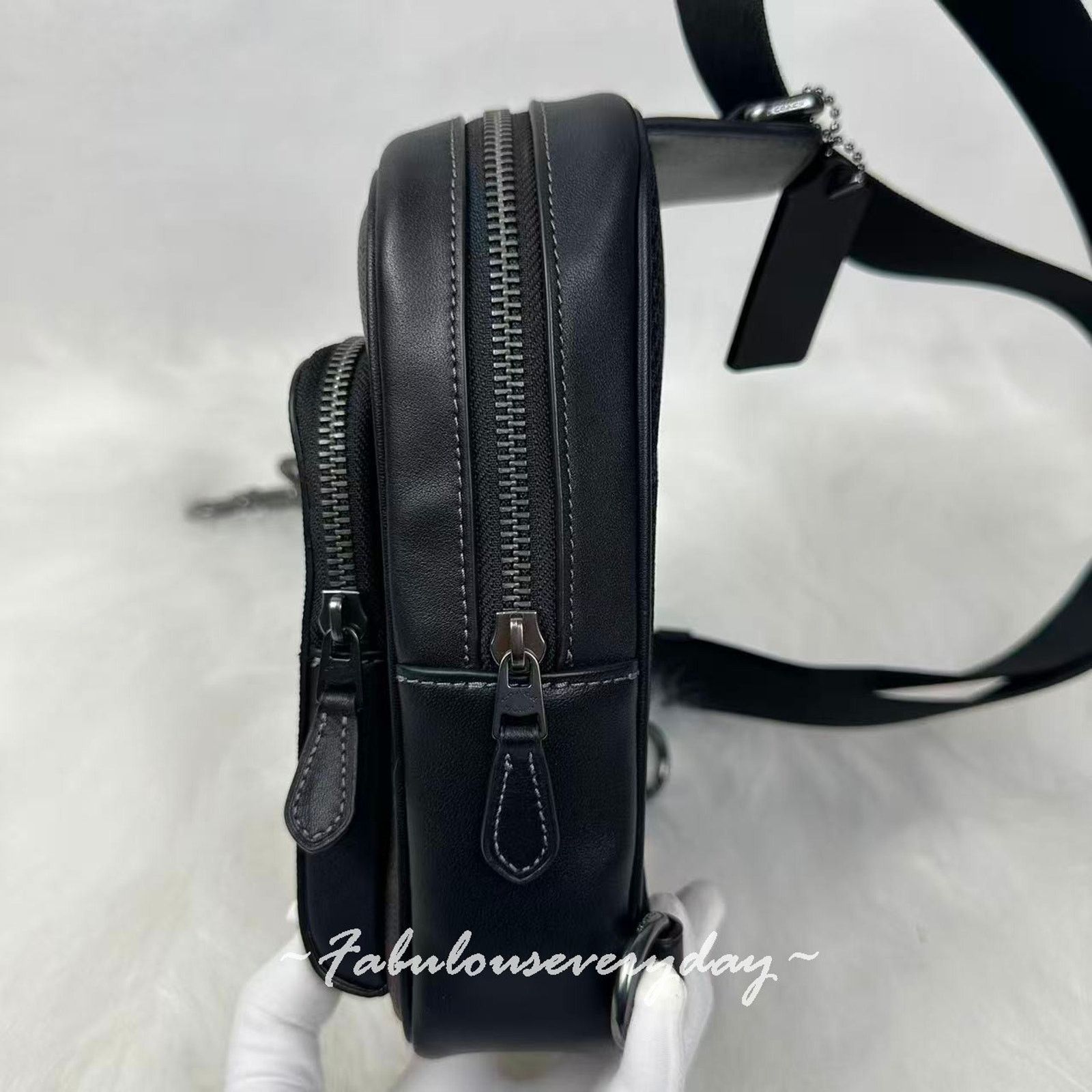 Coach Coach Men's Racer Sling Pack Varsity Graphic Leather/Walnut Size ONE SIZE - 2 Thumbnail