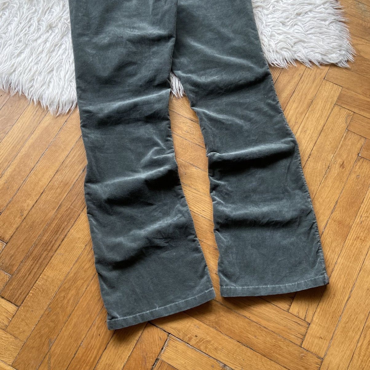 Armani 📌 Vintage Crazy Armani Jeans Velour Flared Pants Size US 32 / EU 48 - 3 Thumbnail