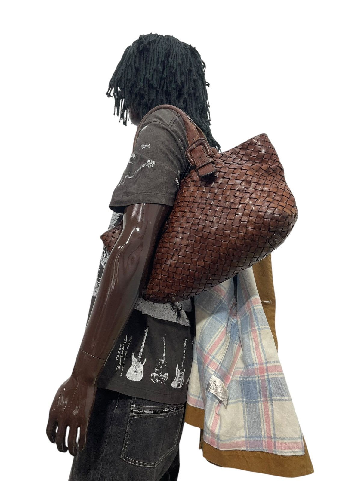 Genuine Leather Full Leather Patina Woven Sazaby Japan Tote Bag 1🟩6 Size ONE SIZE - 1 Thumbnail