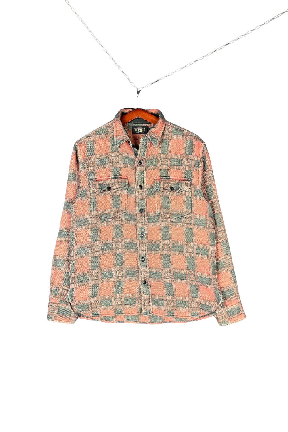 RRL Double RL Jacquard Plaid Workshirt (c.2013) Heavy Cotton