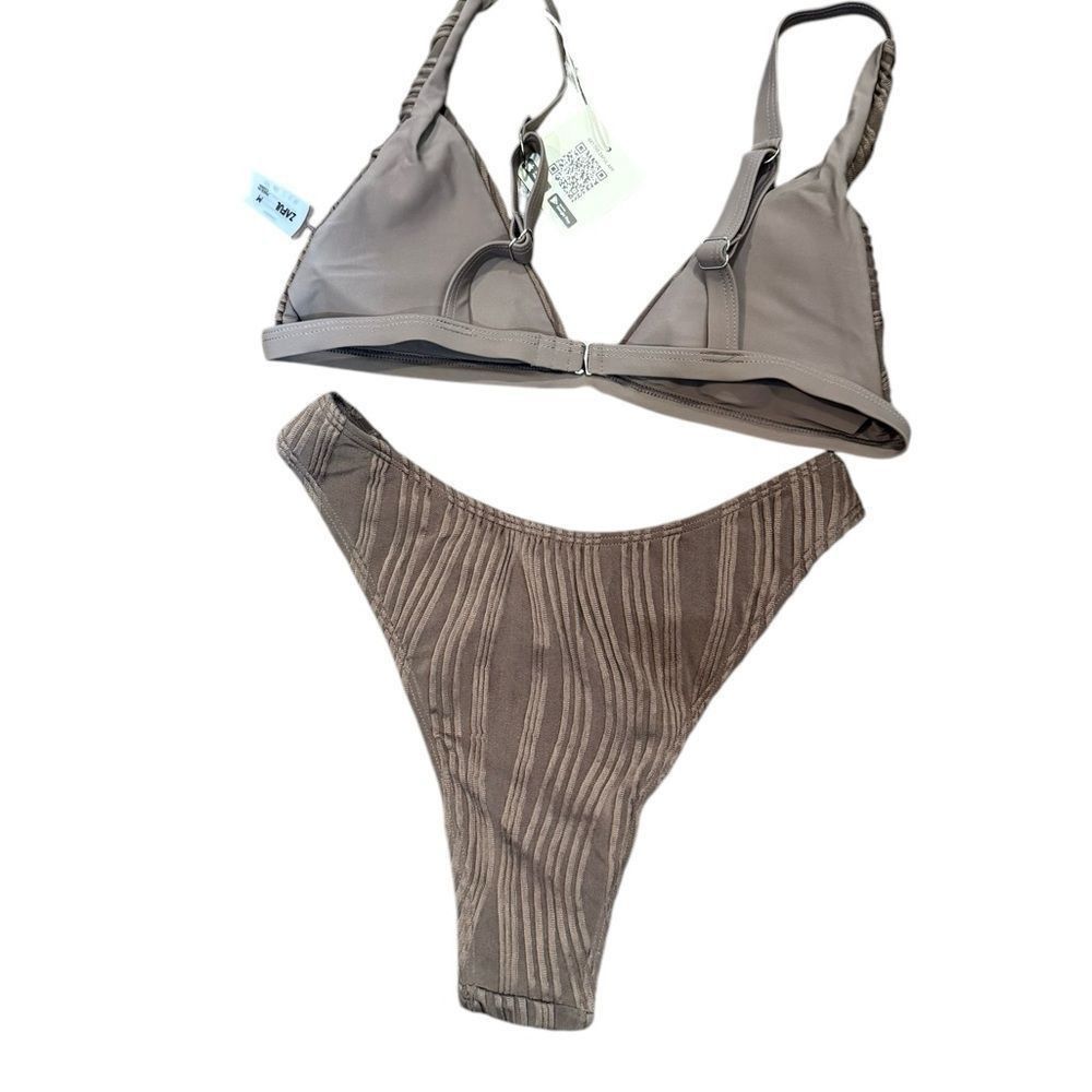 Other Zaful Brown Ruched Triangle Bikini Set Size M / US 6-8 / IT 42-44 - 3 Thumbnail