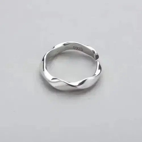Other Minimalist Silver Plated Ring Jewelry Loop Geometric Size ONE SIZE - 1 Thumbnail