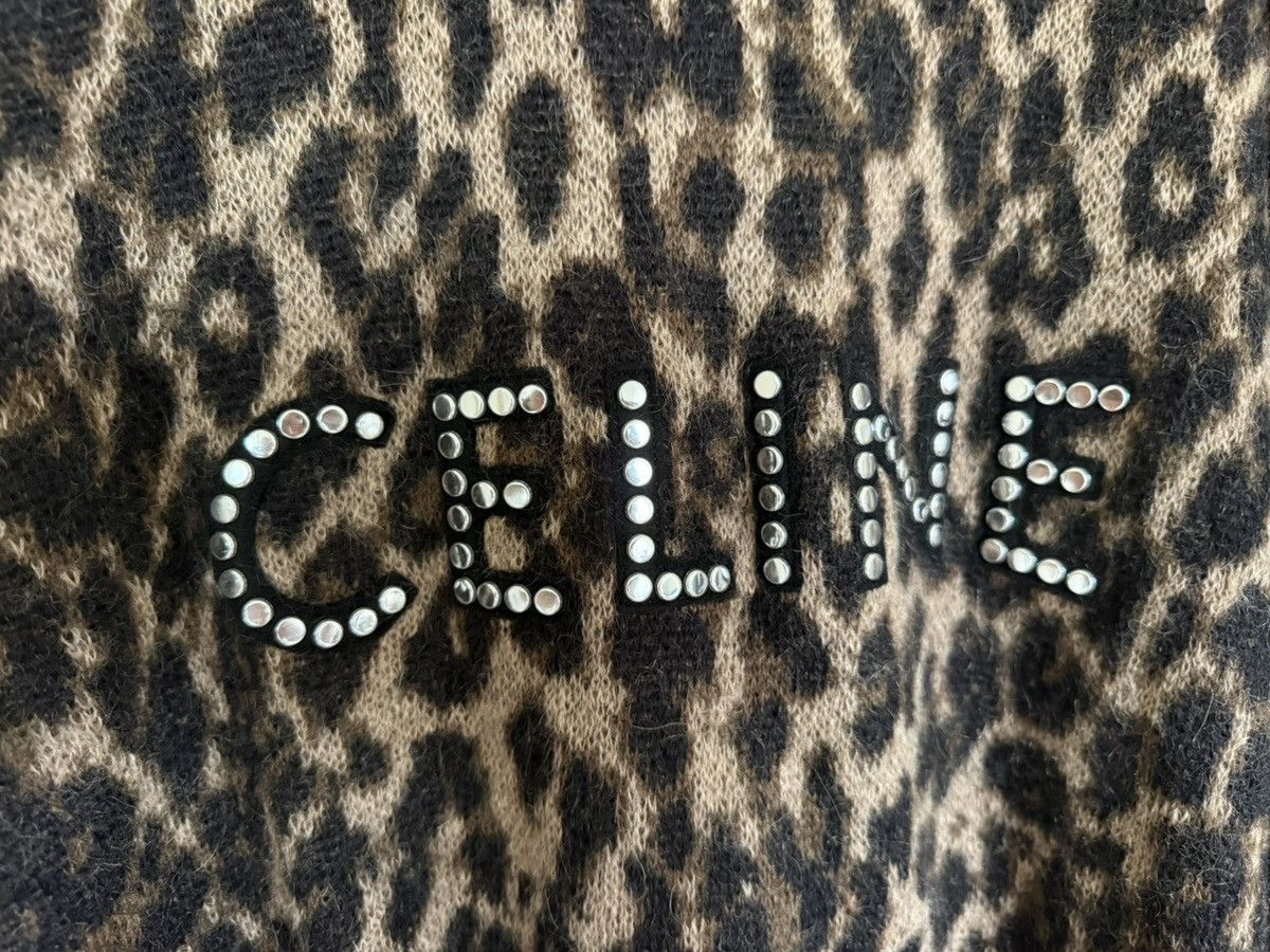 Celine FW22 Celine studded logo sweater Hedi Slimane grail leopard Size US M / EU 48-50 / 2 - 11 Thumbnail