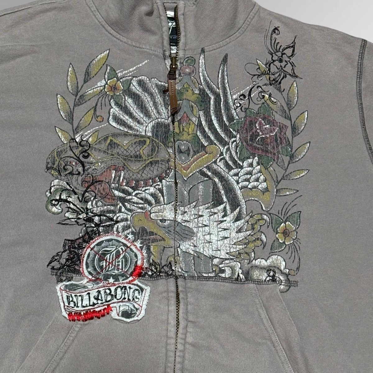 Billabong Vintage Billabong Zip-Up Sweatshirt 🦅 Size US XL / EU 56 / 4 - 2 Thumbnail