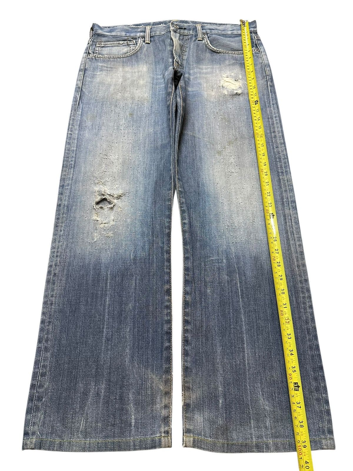 Edwin Vintage Edwin Faded Wash Distressed Style Baggy Jeans Size US 34 / EU 50 - 13 Thumbnail