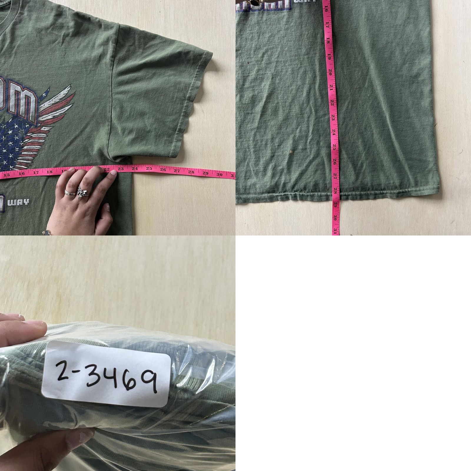 Hanes Freedom Shirt Mens XL Green USA Flag Military Tee T-Shirt Size US XL / EU 56 / 4 - 8 Thumbnail