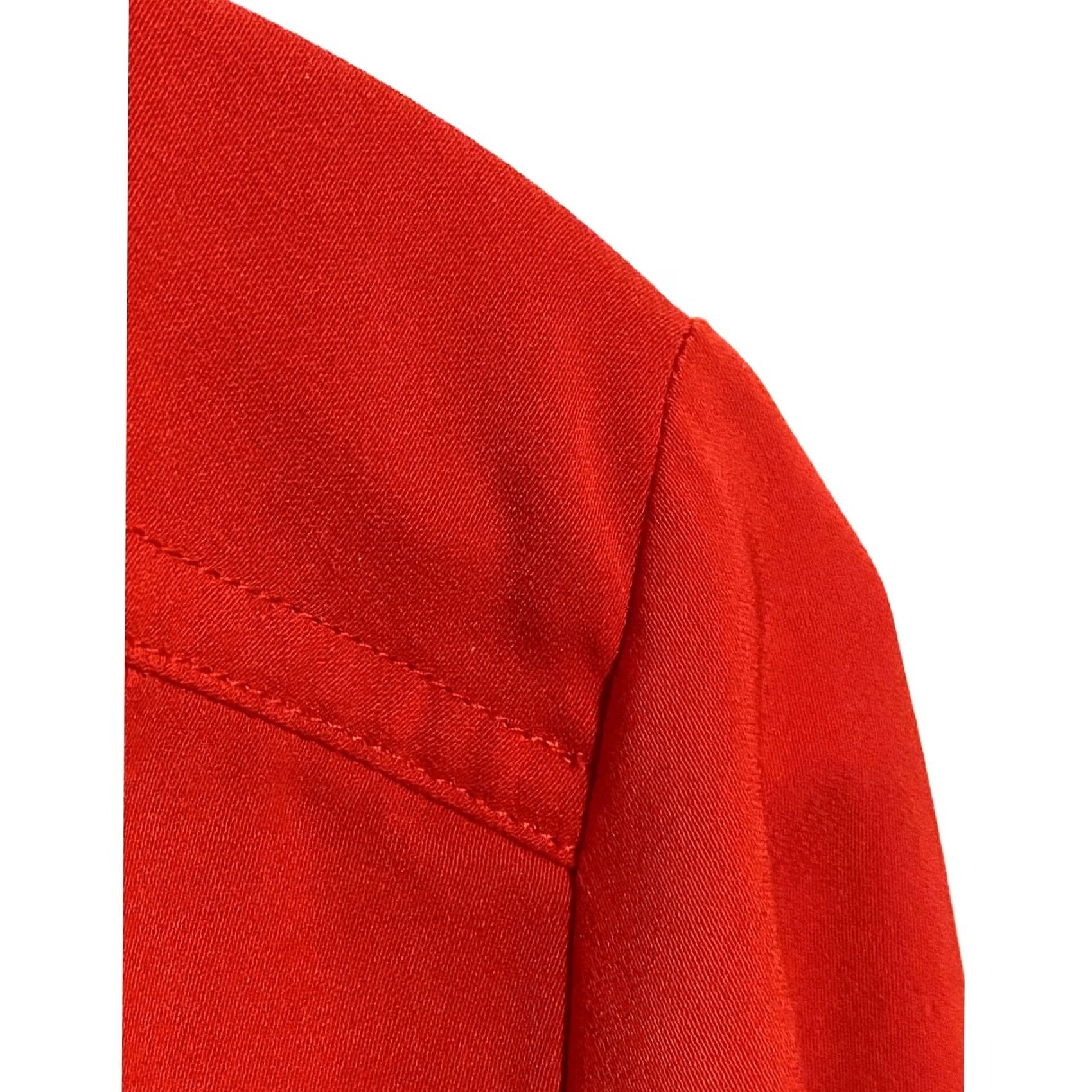 Vintage Chicos Red Long Sleeve Collared Blouse Top Tie Front Office Classic Career Shirt Women M Size M / US 6-8 / IT 42-44 - 5 Thumbnail