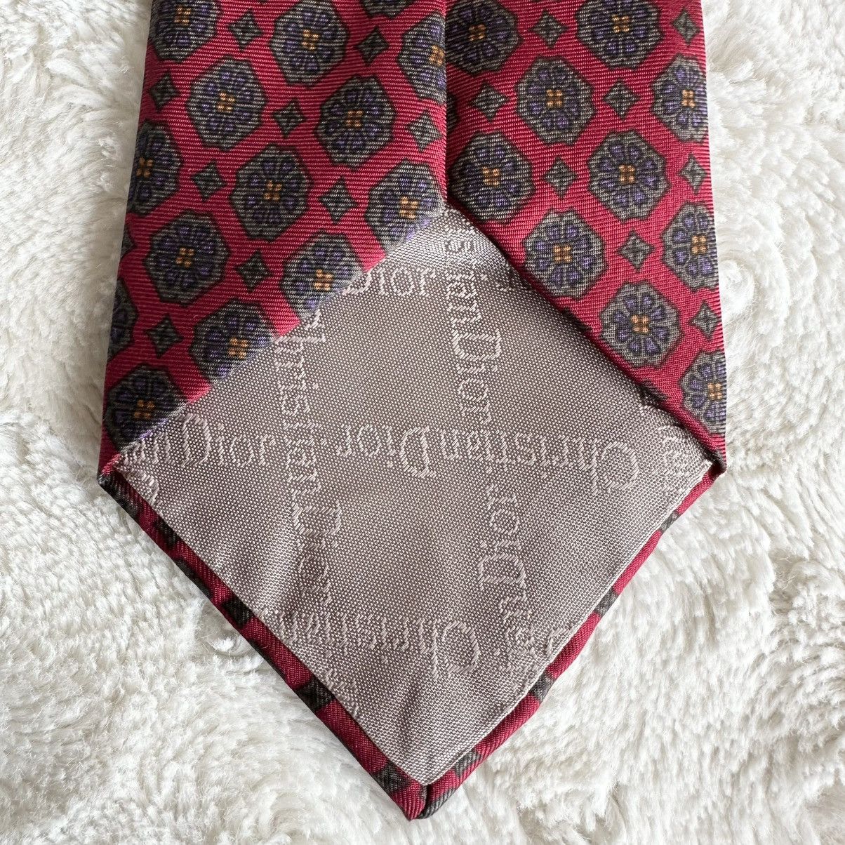 Christian Dior Monsieur Vintage Christian Dior Monsieur Necktie Mens 56” Red Silk Size ONE SIZE - 5 Thumbnail
