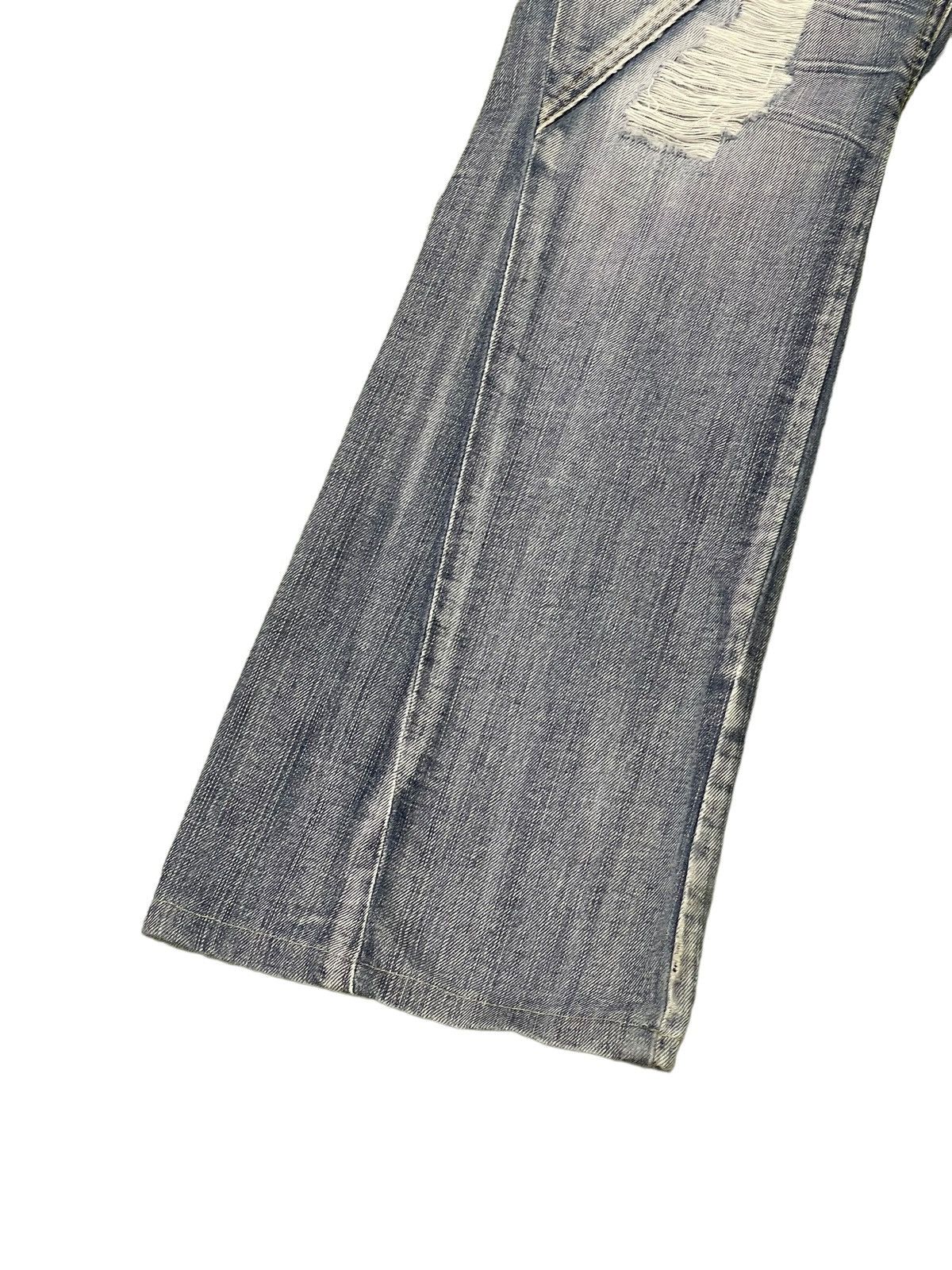 Japanese Brand Flare Jeans Michel Klein Distres Low Rise Boot Cut 8🟦6 Size US 31 - 5 Thumbnail