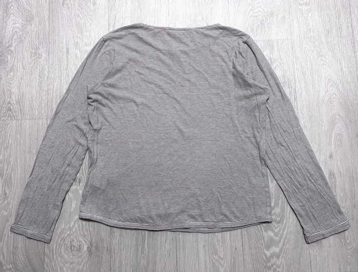 A.P.C. Womens A.P.C. APC Wide Neck Striped Cotton Long Sleeve Shirt Size L / US 10 / IT 46 - 8 Thumbnail