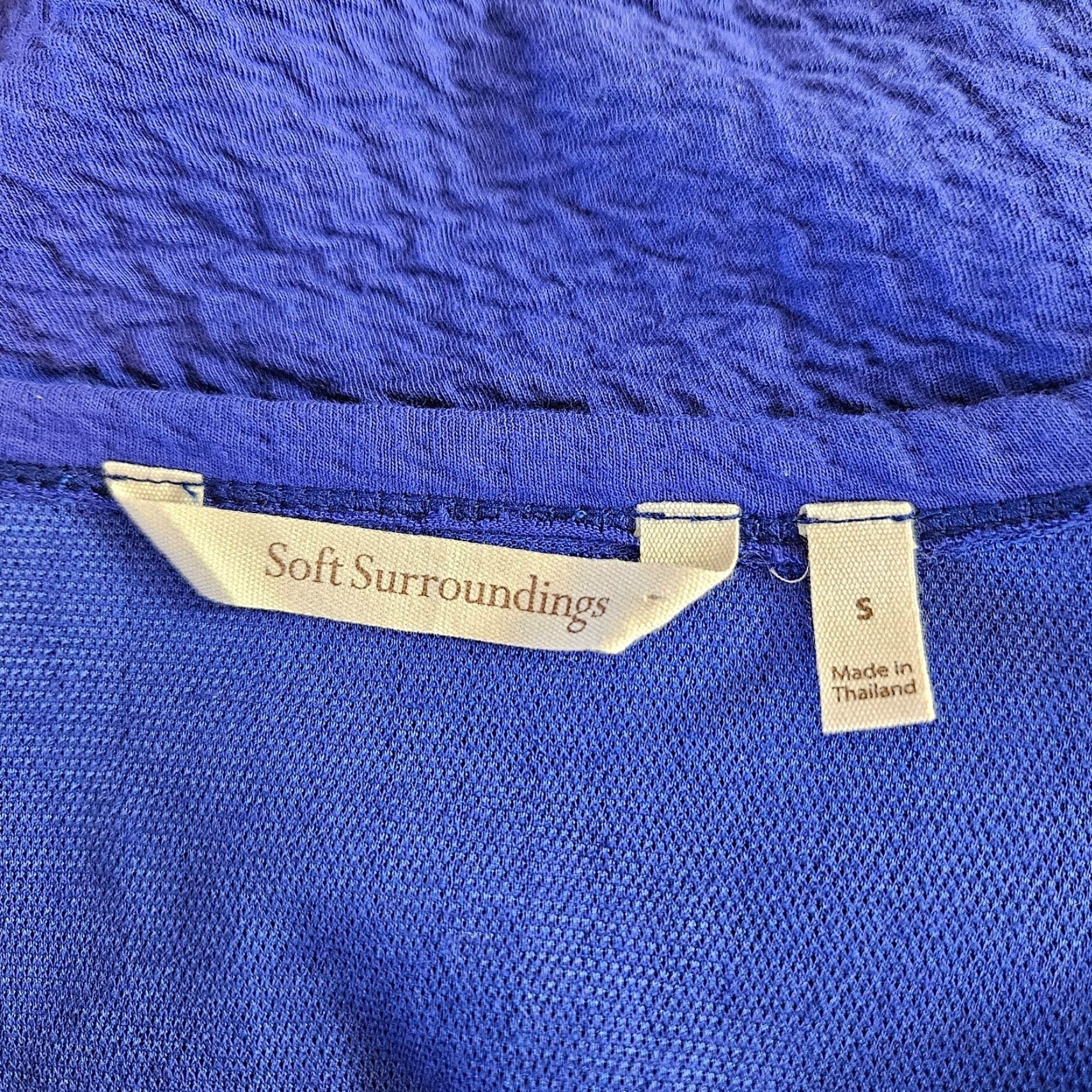Soft Surroundings Soft Surroundings Womens Top Sz S Blue Textured 3/4 Sleeve Cotton Blend Blouse Shirt Adult Womens Size S / US 4 / IT 40 - 5 Thumbnail