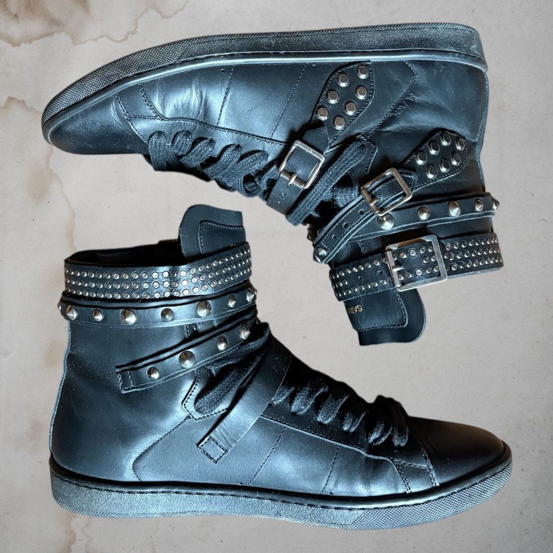 Saint laurent sl/16h studded high tops by hedi slimane