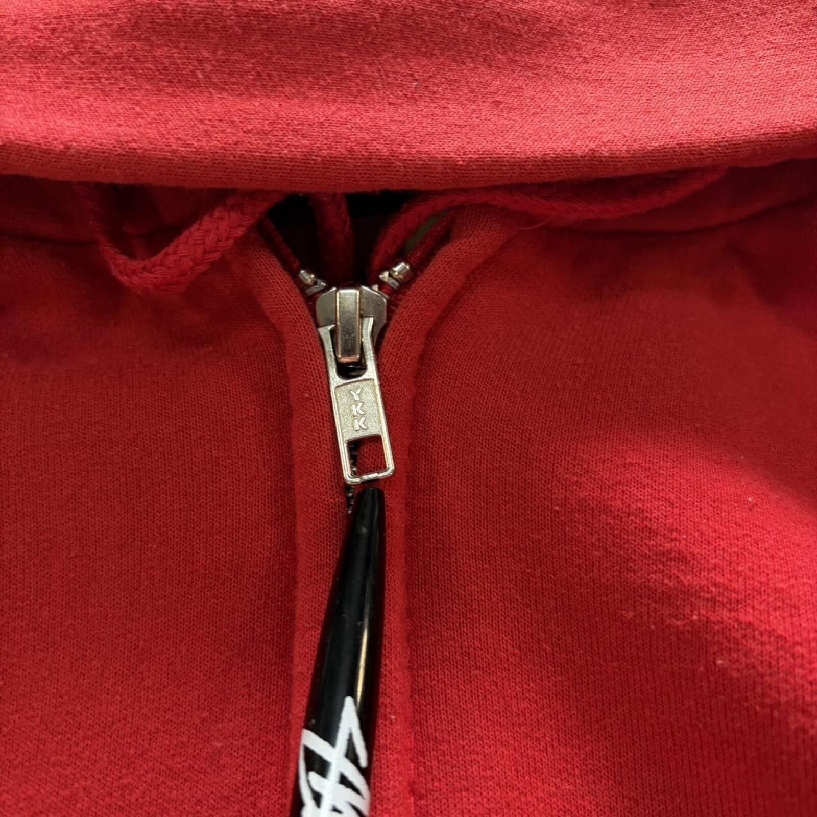 Vintage Vintage Red Zip Up Hoodie Size US L / EU 52-54 / 3 - 2 Thumbnail