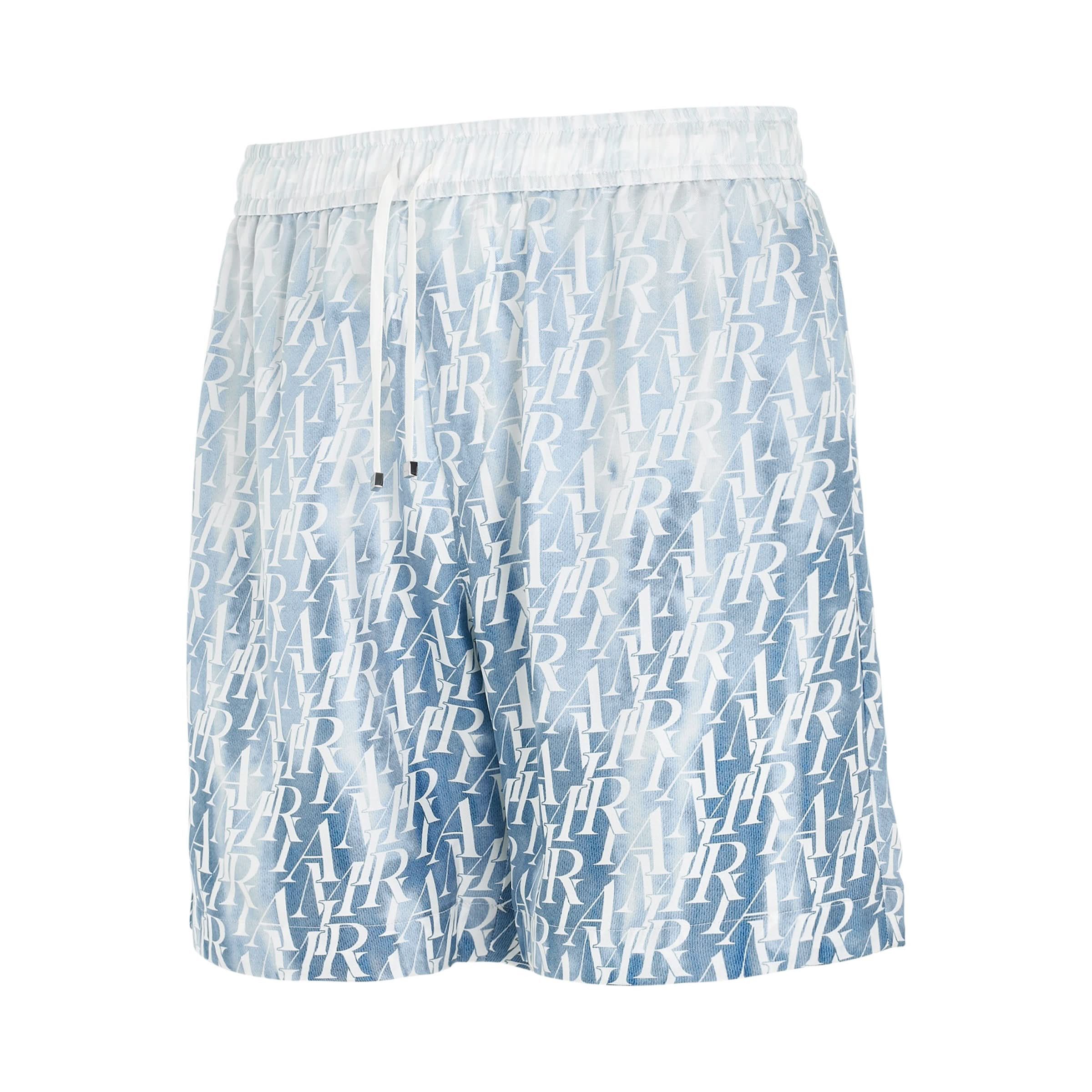 Amiri o1y0525 Logo Short in Light Blue/White Size US 34 / EU 50 - 2 Thumbnail