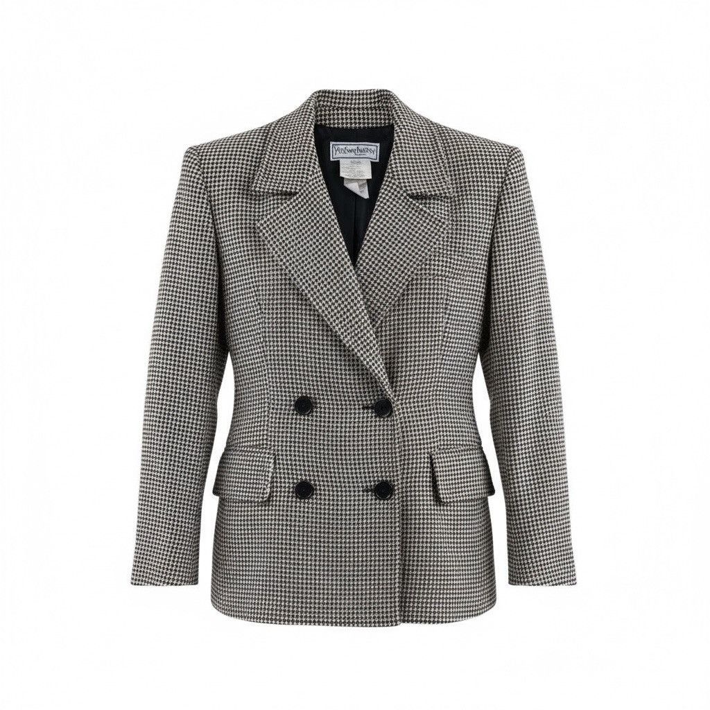 Yves Saint Laurent 🔥A/W 1980 YVES SAINT LAURENT WOMEN'S HOUNDSTOOTH JACKET Size M / US 6-8 / IT 42-44 - 1 Thumbnail
