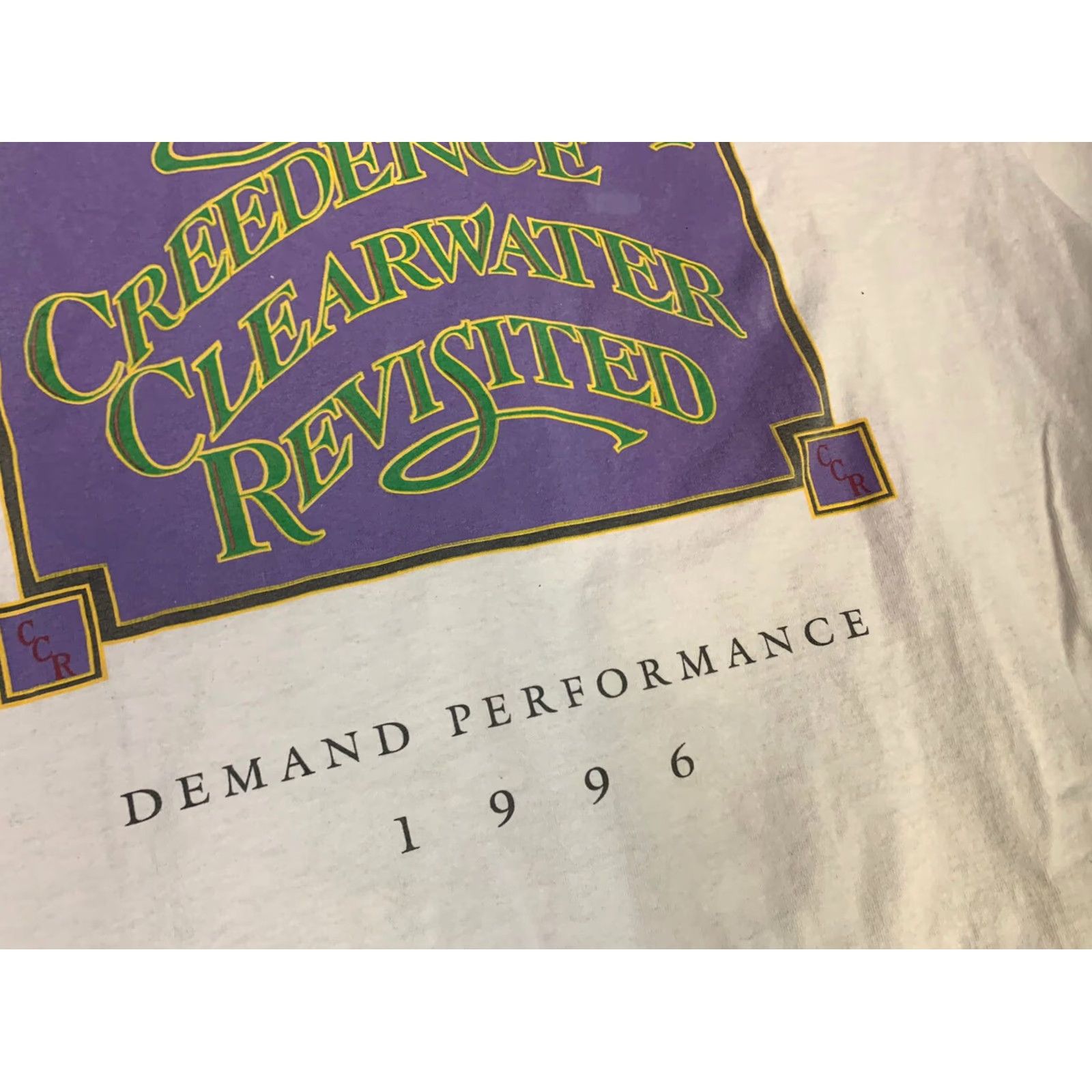 Gildan VINTAGE Creedence Clearwater Revisited 1996 Tour T Shirt Adult XL White Mens Size US XL / EU 56 / 4 - 4 Thumbnail