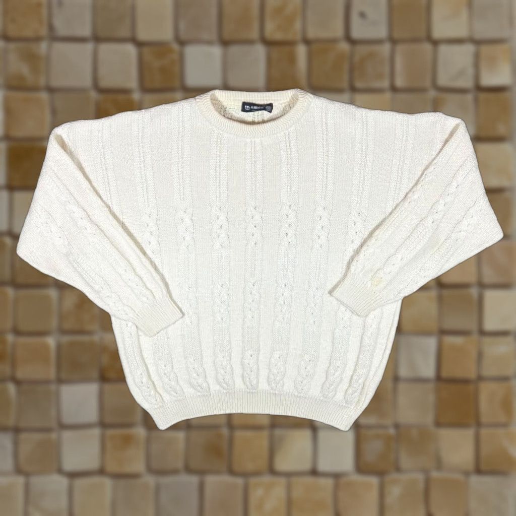 Marks & Spencer VINTAGE ST MICHAEL Marks & Spencer Cream Cable Knit Jumper XL 46 Large Men Pullover 51% Cotton 49% Acrylic Womens Mens Size US XL / EU 56 / 4 - 1 Thumbnail