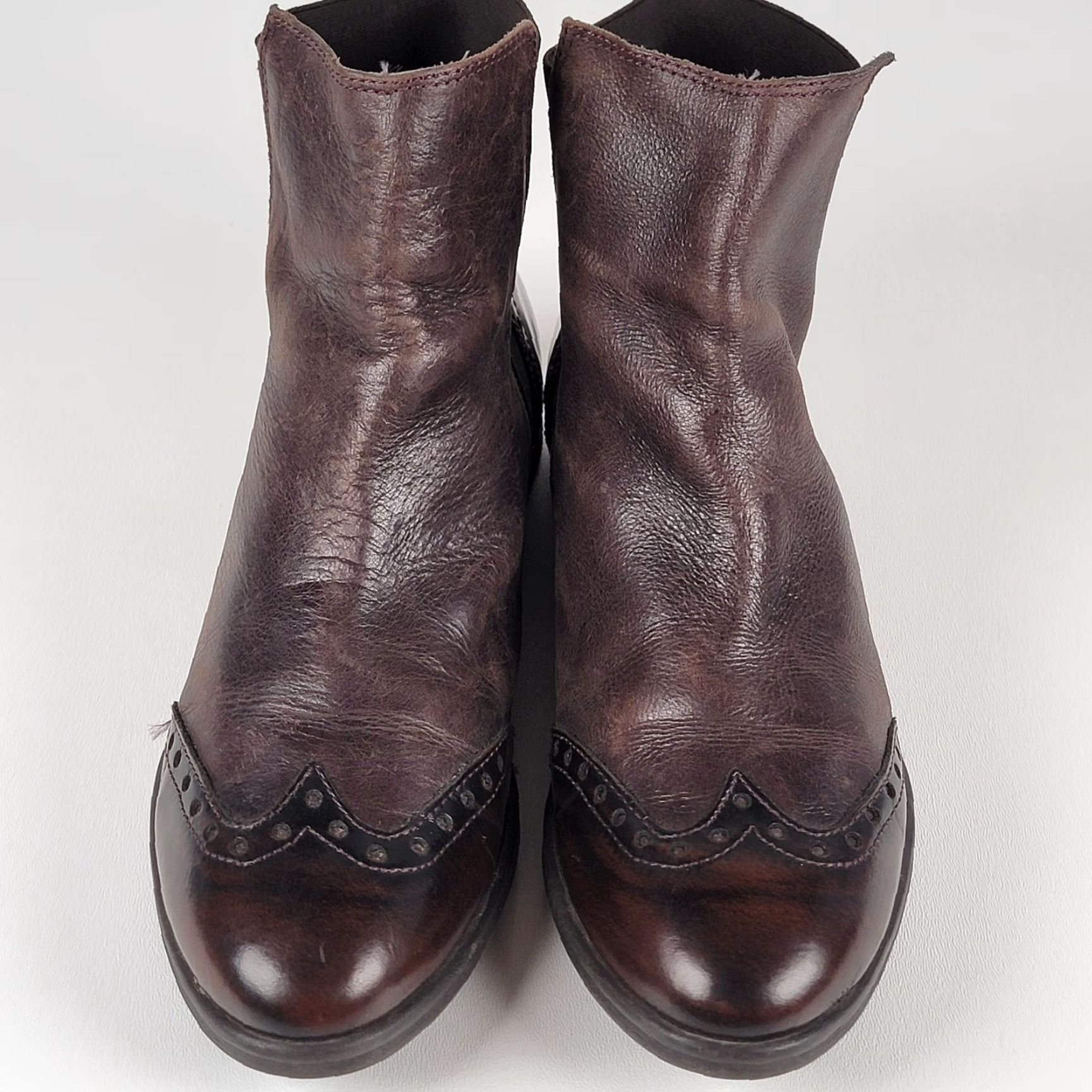 Vintage Cremades Brown Leather 39 Women's Boots Spain Leather Bootie Pull On M EU 39 US 8 Womens Size US 9 / IT 39 - 2 Thumbnail