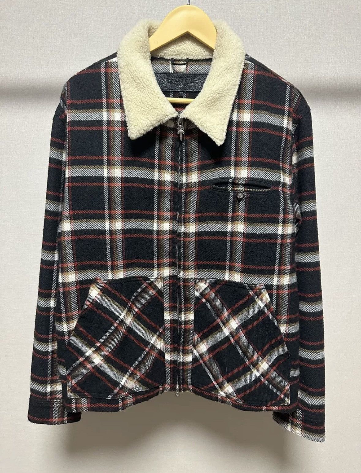 Chrome Hearts Chrome hearts lamb collar plaid jacket Size US M / EU 48-50 / 2 - 1 Thumbnail