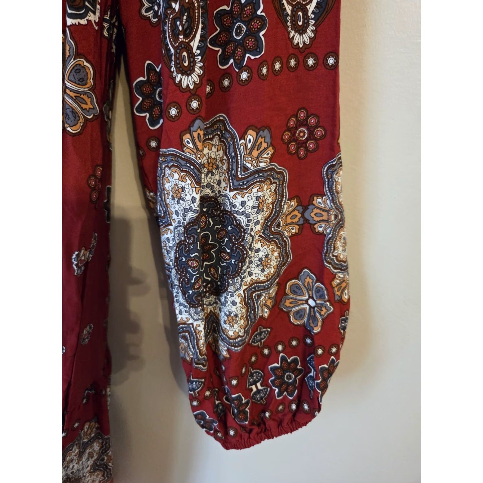 Shein VINTAGE SheIn Curve Red Floral Medallion Print Drop Waist Dress Hippie Boho 1XL Size XL / US 12-14 / IT 48-50 - 4 Thumbnail