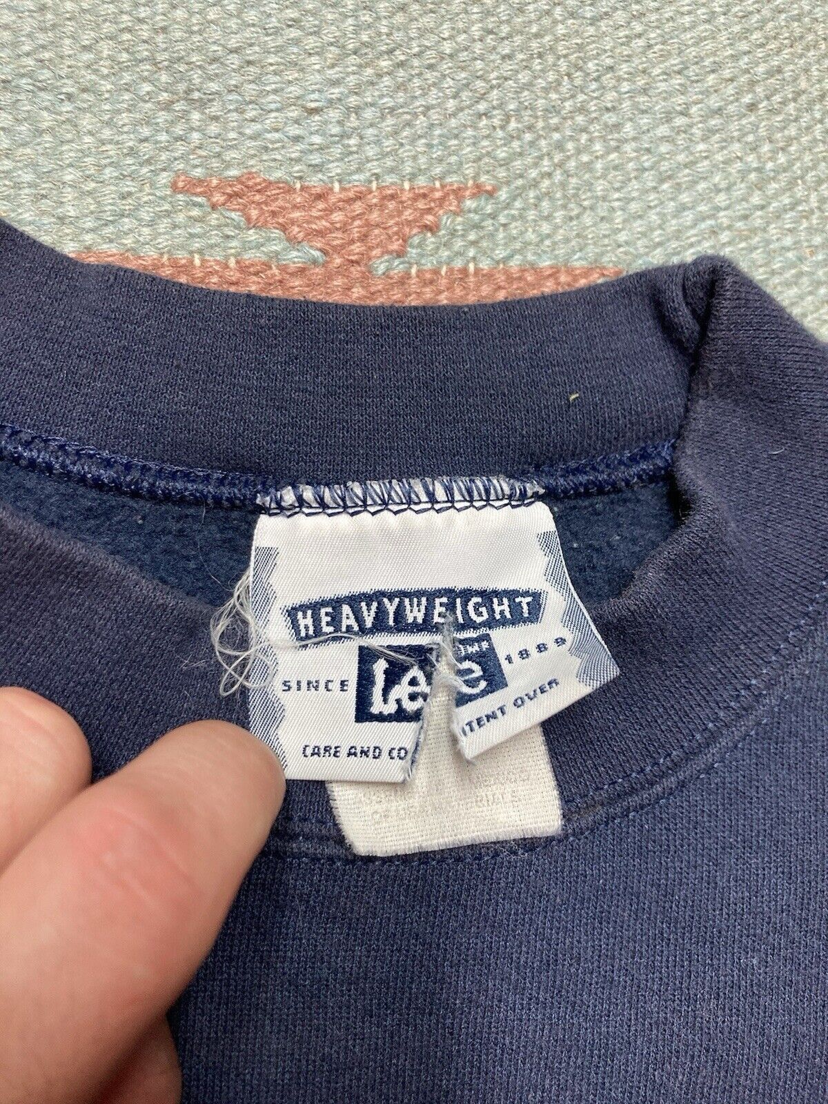 Lee × Vintage VTG 90s sweatshirt blank navy blue lee heavyweight Large Size US L / EU 52-54 / 3 - 4 Thumbnail