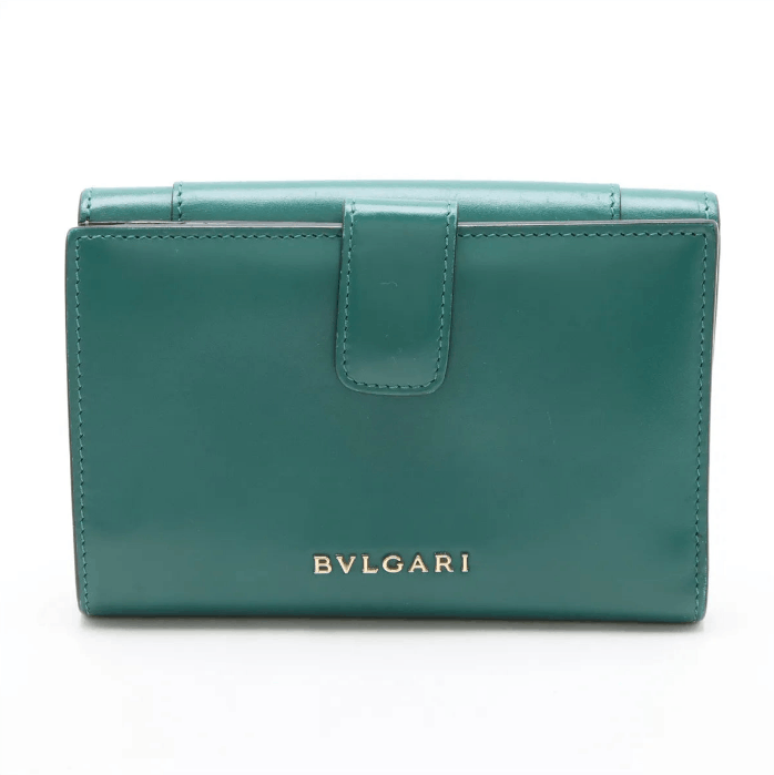 Bvlgari Serpenti Leather Compact Wallet Green x Purple Size ONE SIZE - 2 Thumbnail