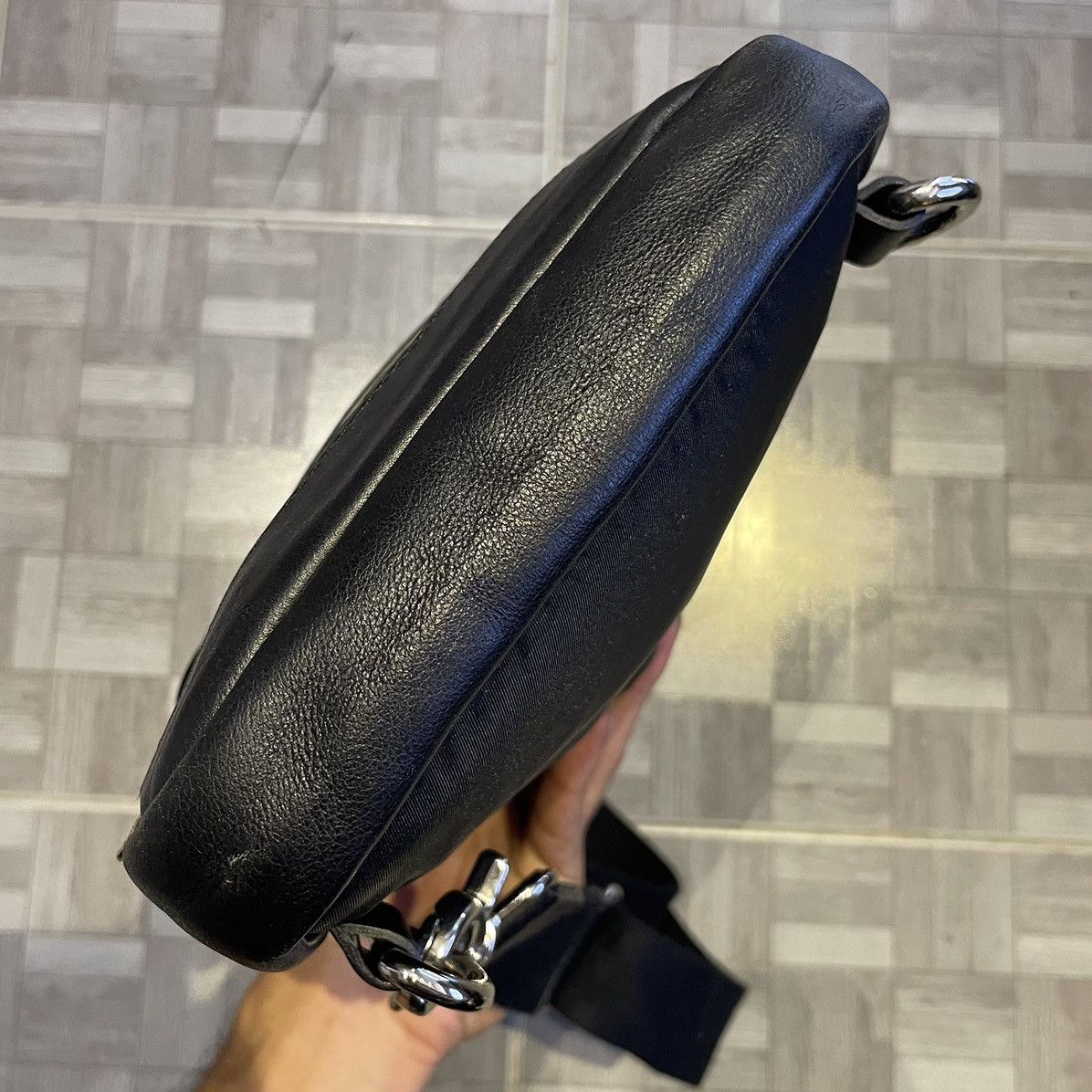 Leather × Orobianco Orobianco Nylon Trim by Leather Crossbody Made in Italy Size ONE SIZE - 6 Thumbnail