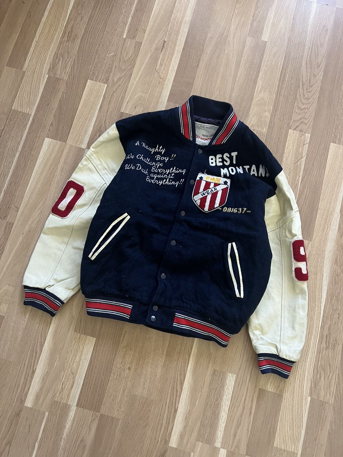Vintage Vintage rare best montana varsity leather bomber 90s archive Size US M / EU 48-50 / 2 - 2 Thumbnail