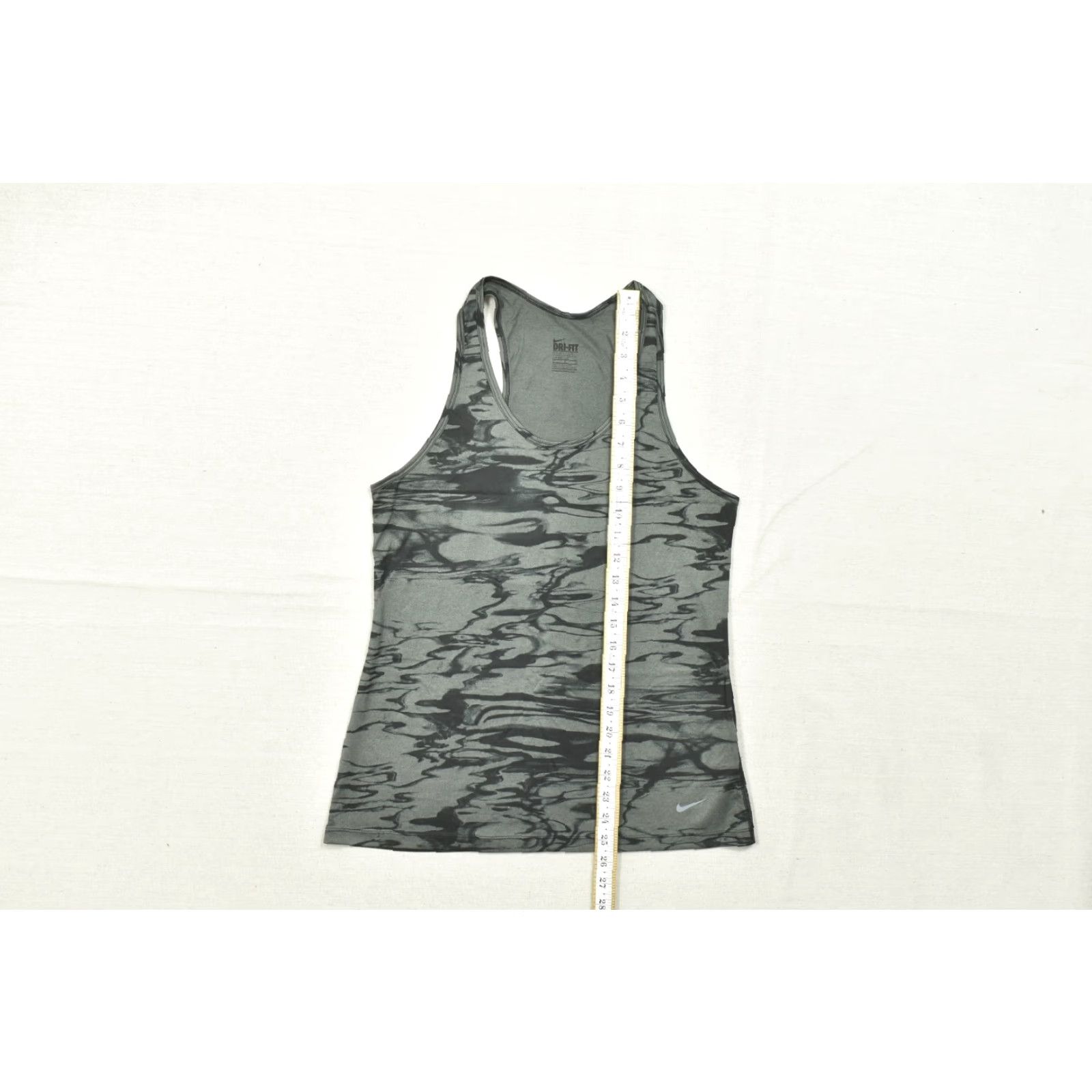 Nike VINTAGE? No — Nike Dri-FIT Women's Medium Gray Abstract Print Racerback Tank Top Regular Fit Size M / US 6-8 / IT 42-44 - 4 Thumbnail