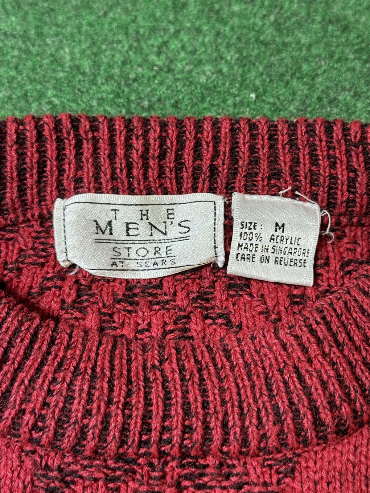 Sears × Vintage 90s Diamond Knit Geometric Knit Jumper Valentines Sweater Size US M / EU 48-50 / 2 - 2 Thumbnail