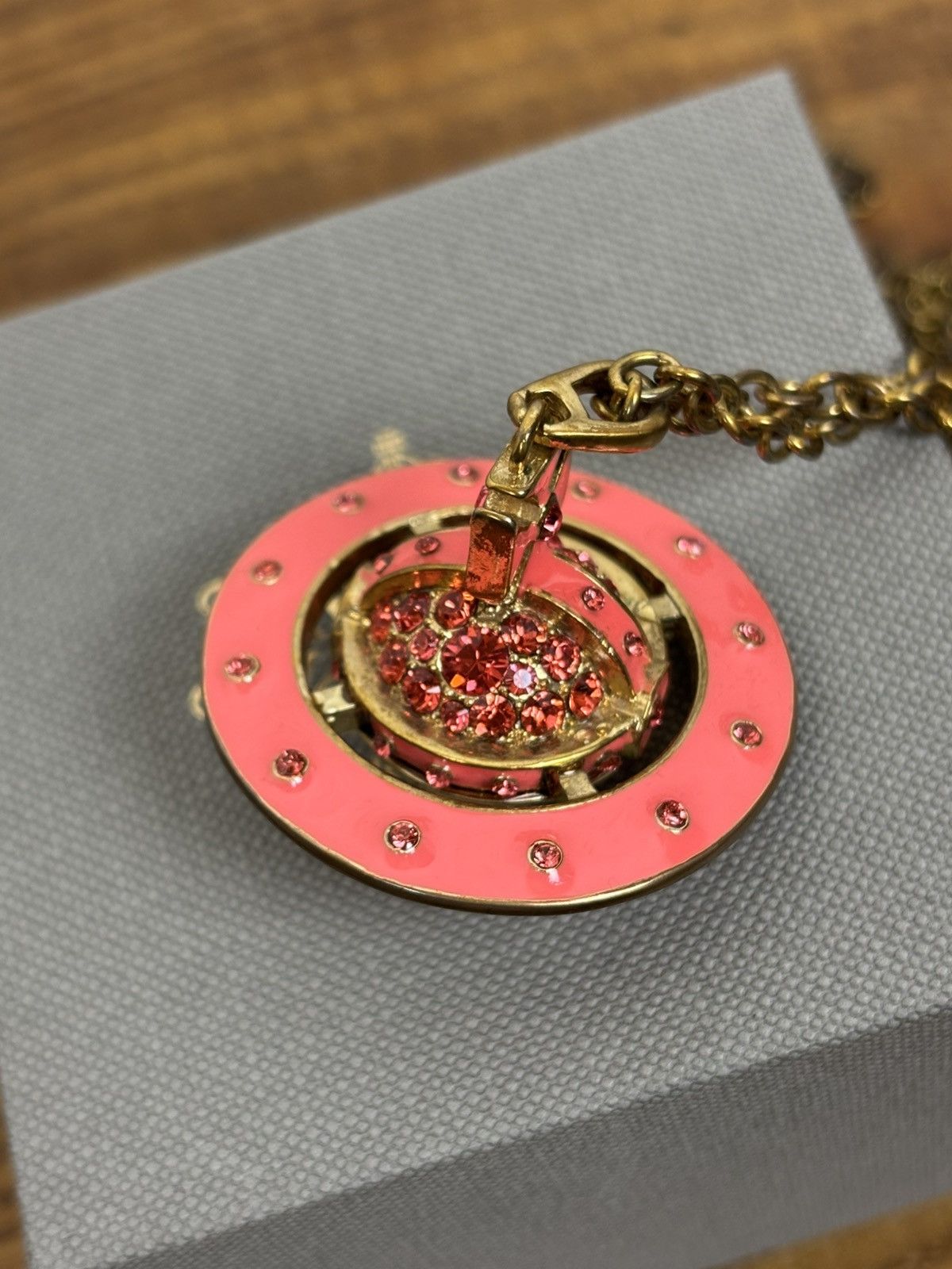 Vivienne Westwood Vintage Vivienne Westwood Pink Pave Orb Crystal Necklace Size ONE SIZE - 3 Thumbnail