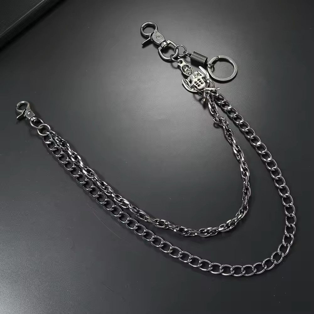 Jewelry Hip hop punk skull pendant multi-layer pants chain Size ONE SIZE - 2 Thumbnail