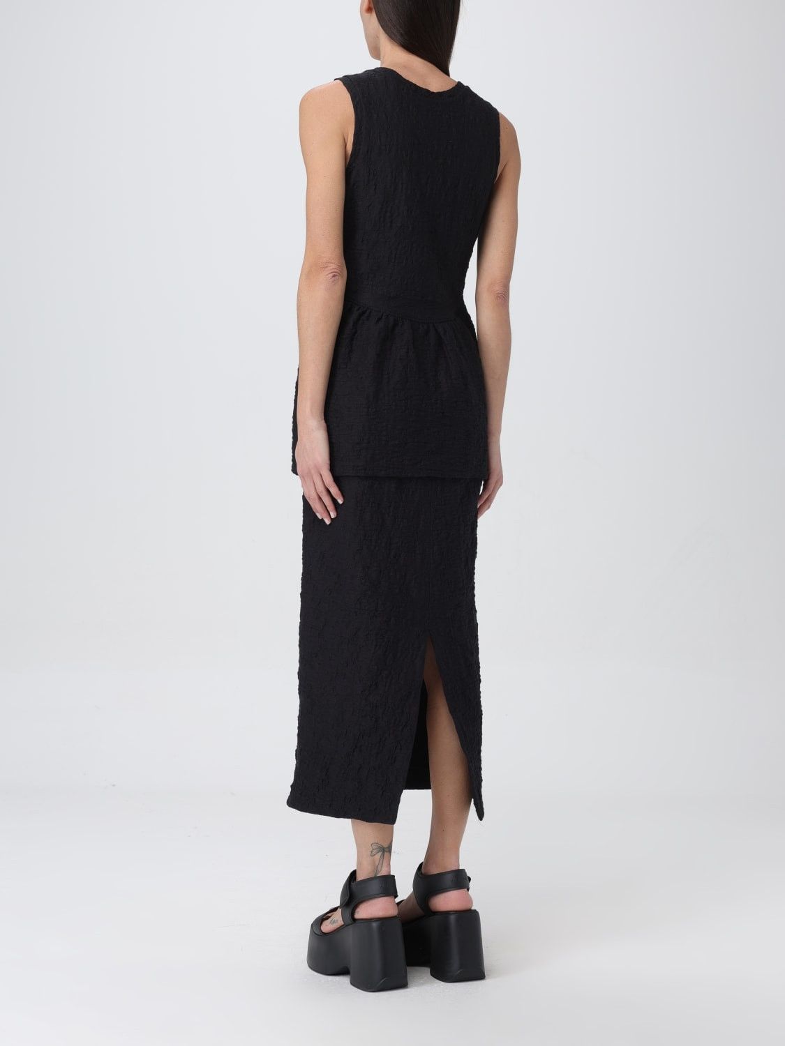 Jil Sander o1mt1gz0625 Midi Dress in Black Size M / US 6-8 / IT 42-44 - 3 Thumbnail