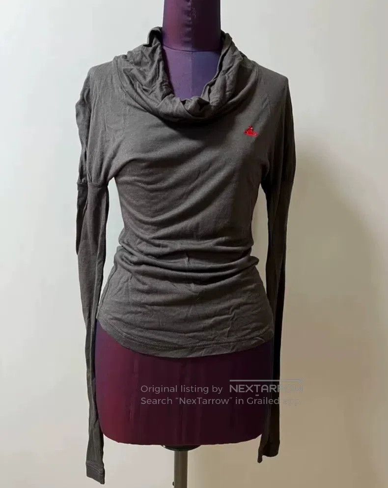 Vivienne Westwood Vivienne Westwood Dark gray draped neck knitted top as bas Size S / US 4 / IT 40 - 1 Thumbnail