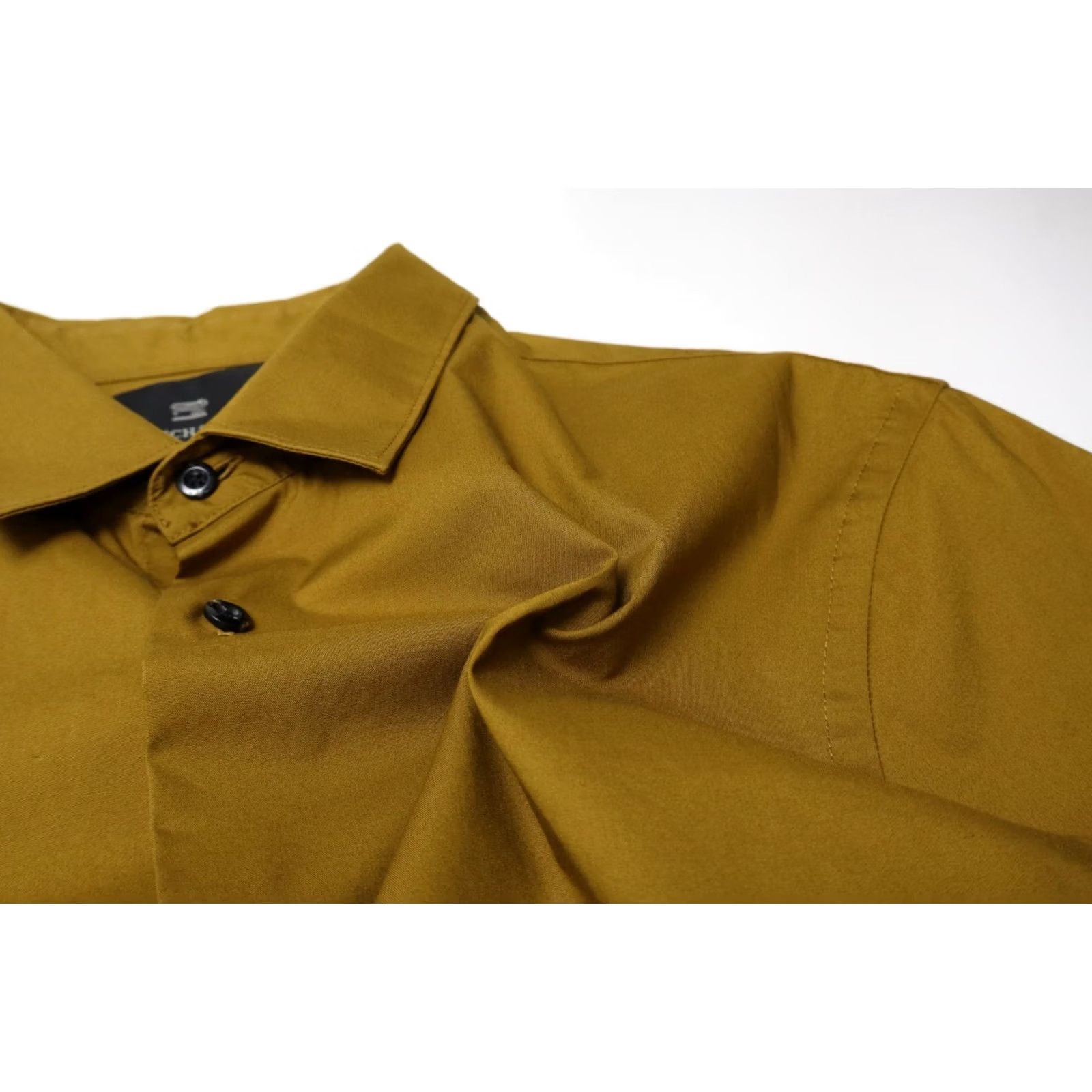 Scotch & Soda SCOTCH & SODA Shirt Men MEDIUM Mustard Button Up Collared Long Sleeve Stretch Size US M / EU 48-50 / 2 - 8 Thumbnail