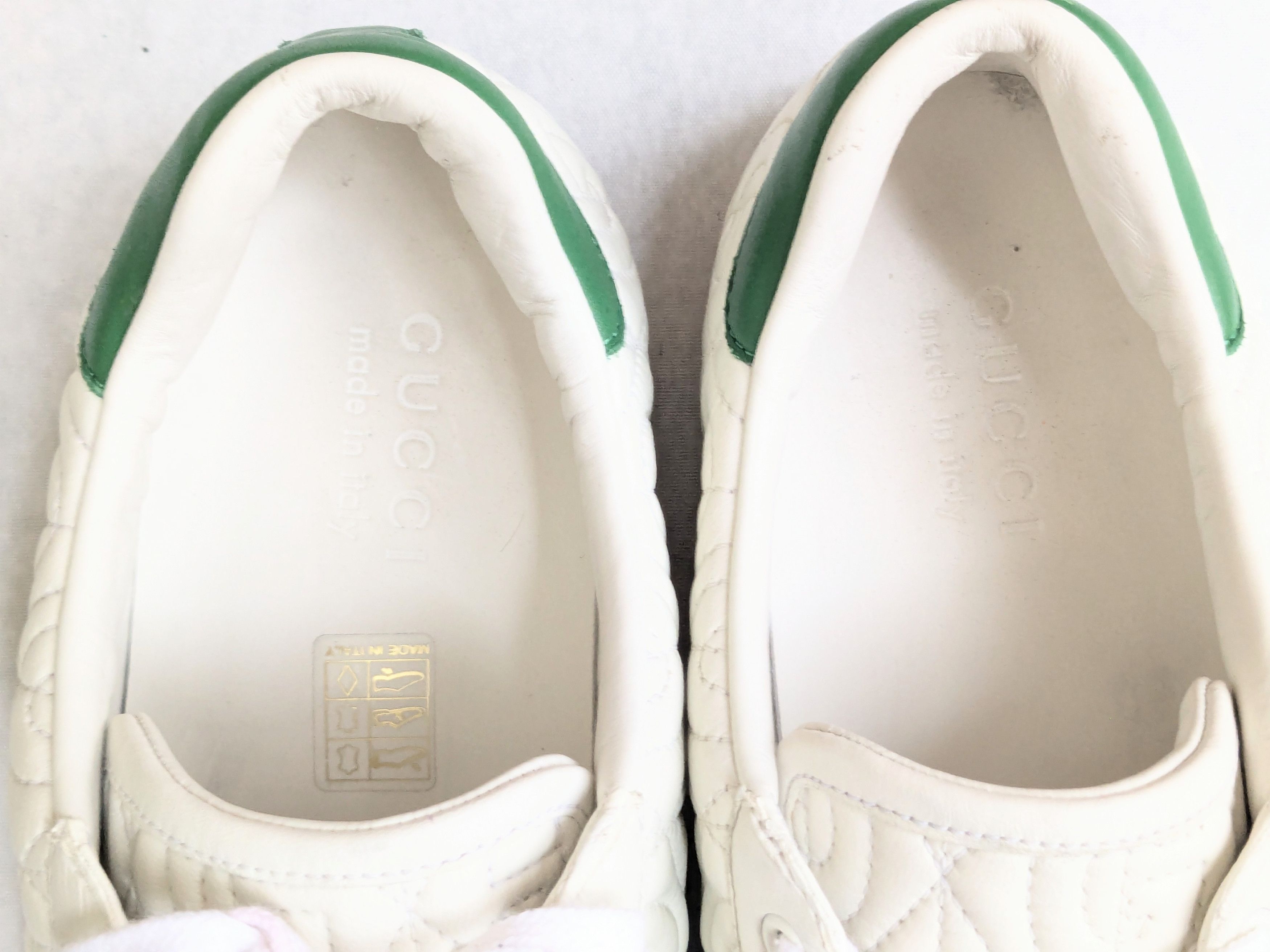Gucci Gucci Ace Sneakers Rhombus White Green 9.5 Leather Size US 9.5 / EU 42-43 - 8 Thumbnail